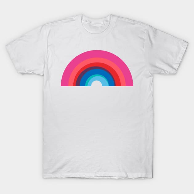 Illustrative Pattern of Rainbows and Clouds T-Shirt by Piakolle